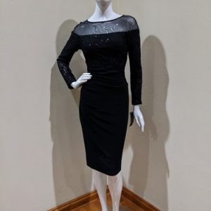 Ralph Lauren, black cocktail dress cinched