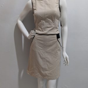 Ralph Lauren Women's Pleather-Trim Gabardine Dress