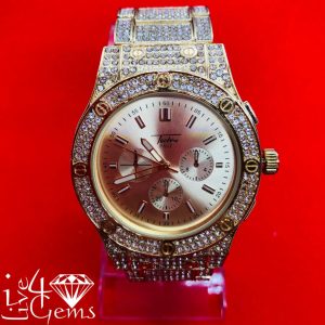 Techno Pave Iced 3 Dial and Iced Band Watch