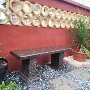 Rectangular terrazzo garden bench