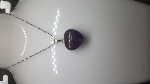 Purple Heart Shaped Chain with Silver Chain