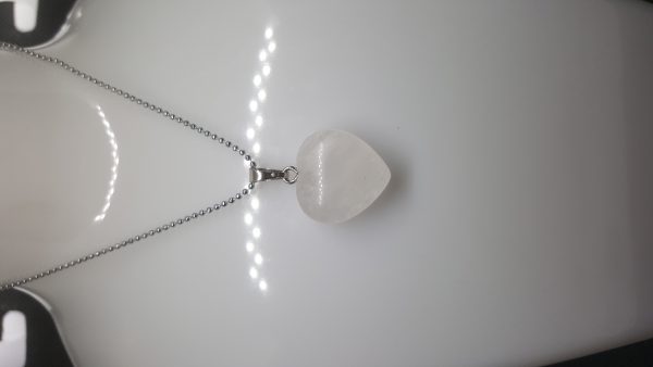 White Heart Shaped Chain with Silver Chain