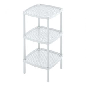 RIMAX 3 TIER SQUARE SIDE TABLE WHITE 16.8x13.8x28.1"