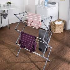 Honey-Can-Do Deluxe Metal Collapsible Clothes Drying Rack, 50 lbs, 29" x 14.2" x 42.1", White & Grey