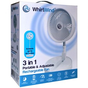 WHIRLWIND 3 IN 1 PORTABLE AND ADJUSTABLE FAN