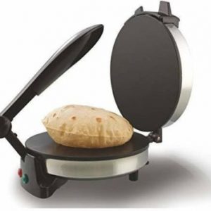 WESTINGHOUSE 8 INCH BLACK STAINLESS STEEL TORTILLA & ROTI MAKER WITH NON STICK PLATE DIAMETER 20CM POWER AND READY LIGHT INDICATOR